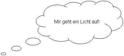 Wolkenfrmige Legende: Mir geht ein Licht auf!
